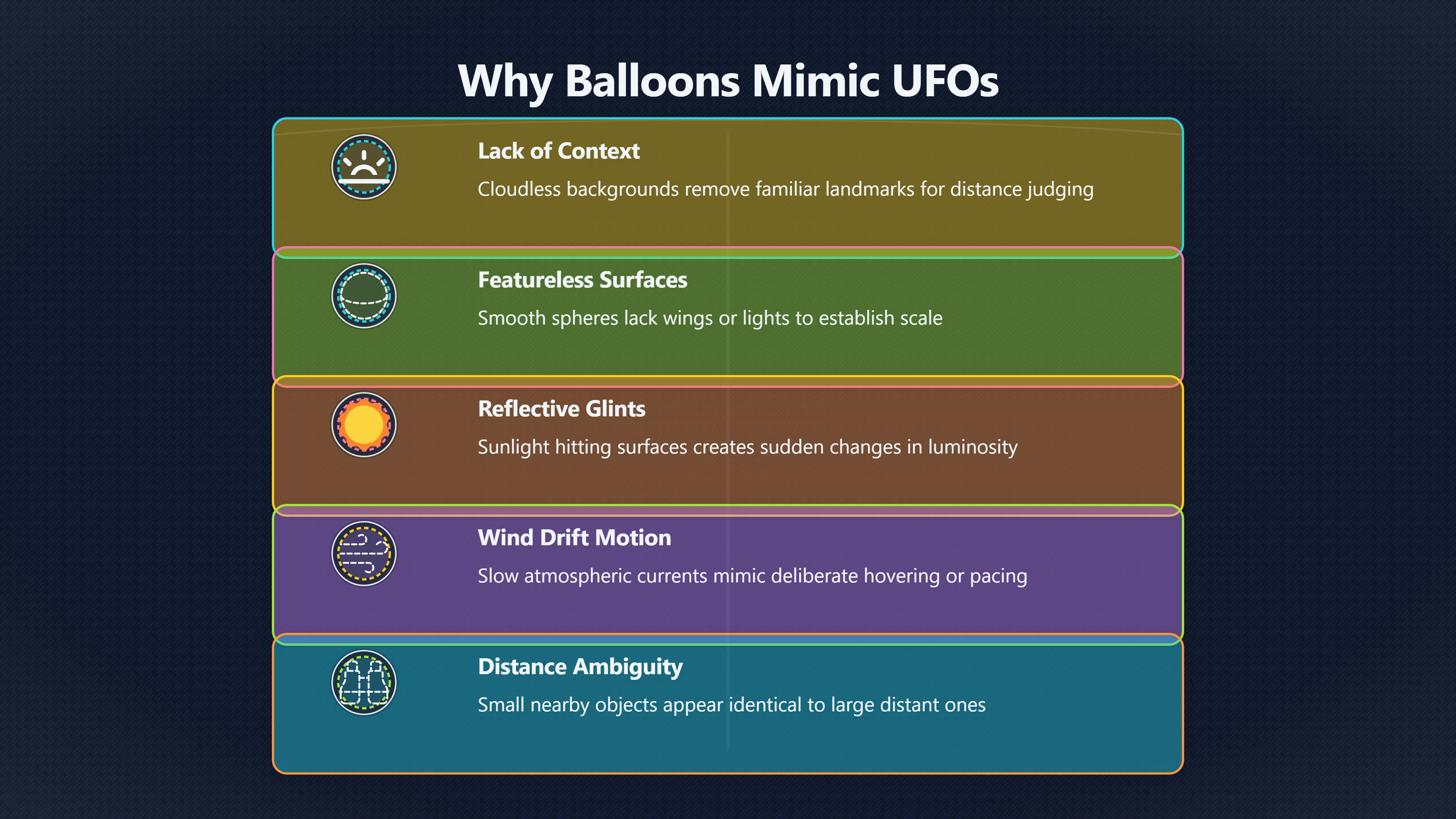 Overview image for When A Balloon Becomes A Giant Craft | ifos causes of UFO 3 ed 238 distance size errors