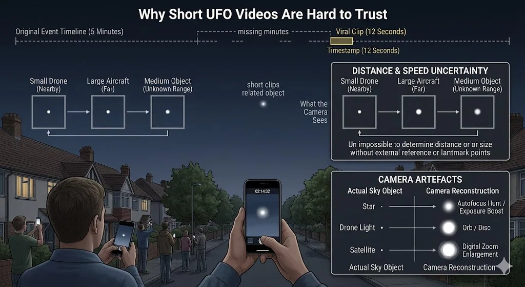 Overview image for Why Short UFO Videos Are Hard to Trust | ifos causes of UFO