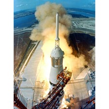 Listing image for Space NASA Lift Off Apollo 11 Rocket Launch Canvas Wall Art Print Poster