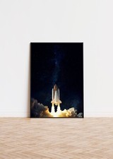 Listing image for Space Shuttle Launch Poster Gift for Space Enthusiast | Wall Art | Rocket Poster